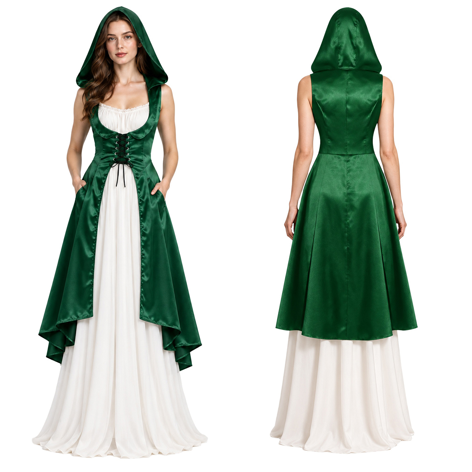 Lace Dress - Damen-Mittelalter-Kostüm im Renaissance- und Viktorianischen Stil,