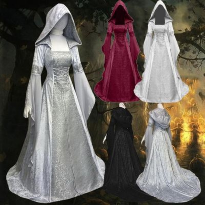 Wedding Dress - Damen-Cosplay-Kostüm, mittelalterliches Retro-Hochzeitskleid, 4 Farben, Kleid