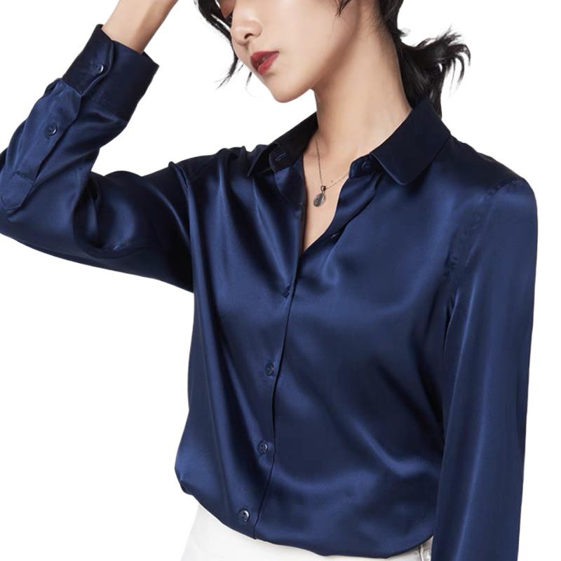 Silk Blouse - Elegante Satin Langarm Blusen Frauen 2025,