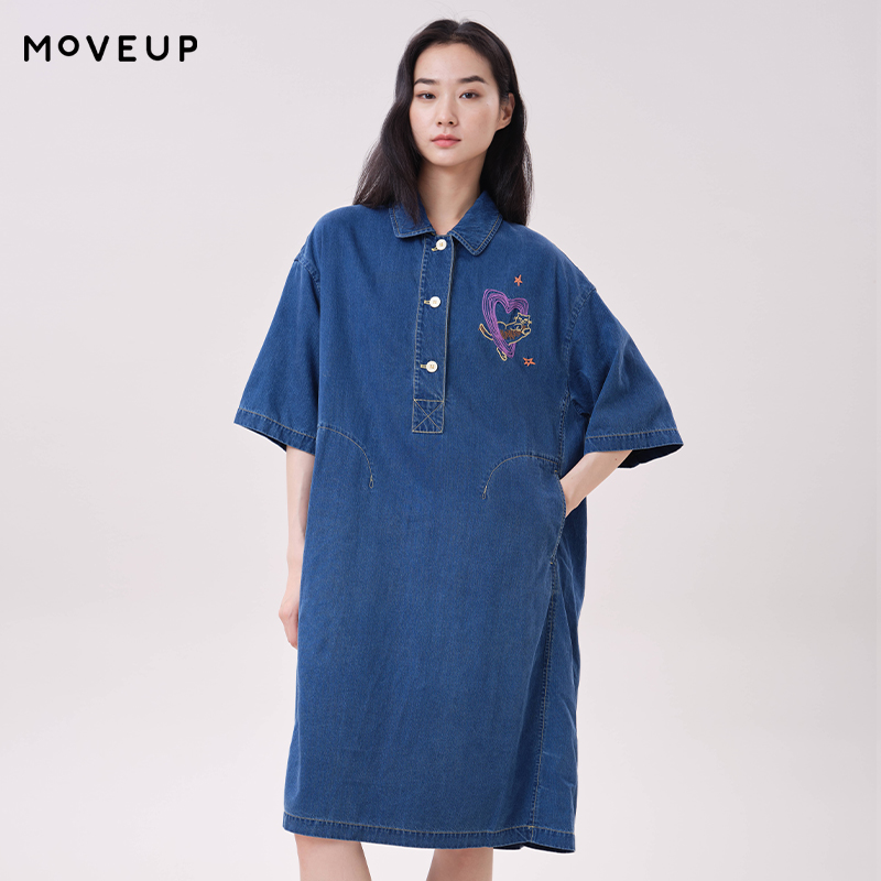 MOVEUP Lyocell-Jeanskleid mit  – Midi Dress Bewertung und Preis
