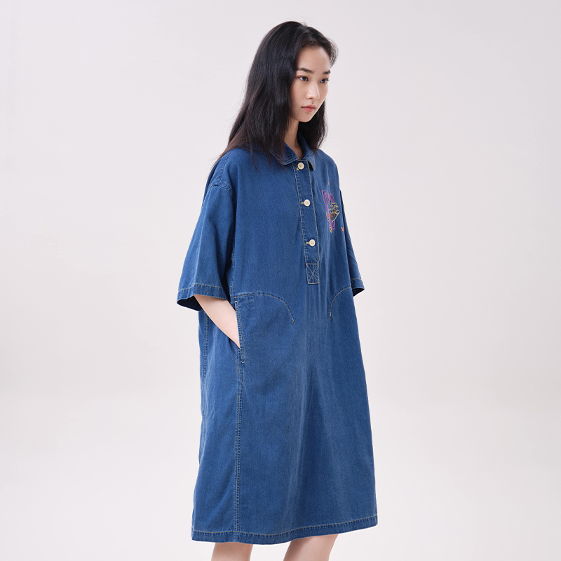 MOVEUP Lyocell-Jeanskleid mit  – Midi Dress Bewertung und Preis