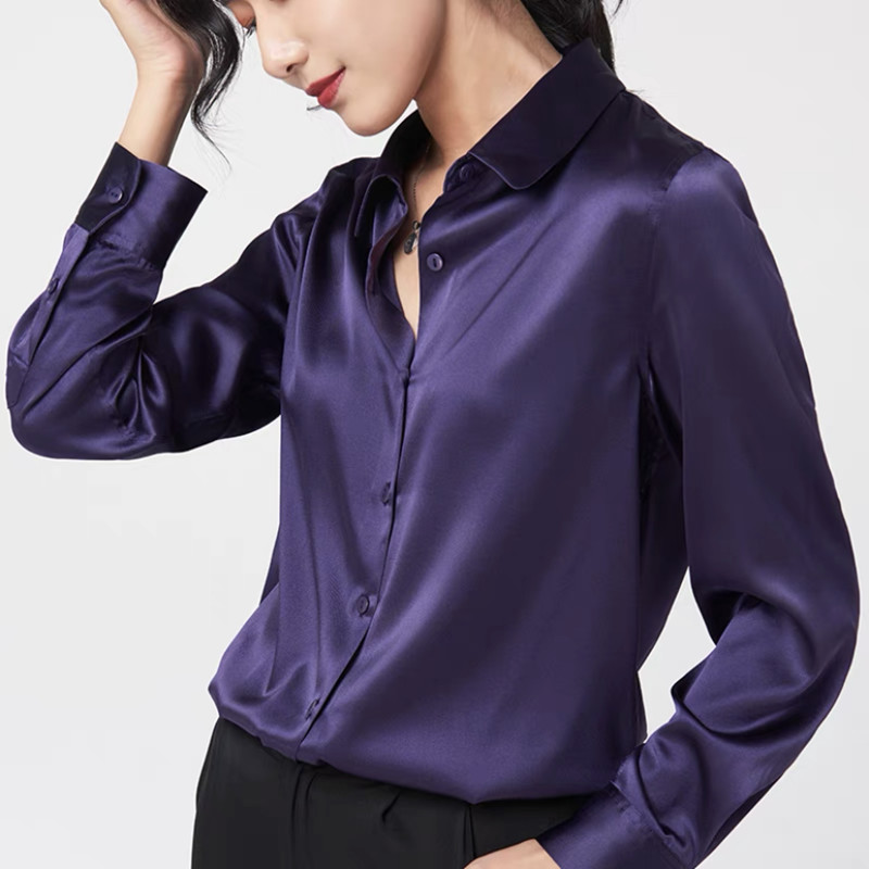 Elegante Satin Langarm Blusen  – Silk Blouse Bewertung und Preis