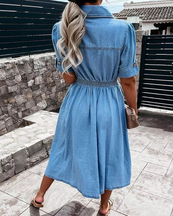 Damen Jeanshemdkleid in heller – Midi Dress Bewertung und Preis