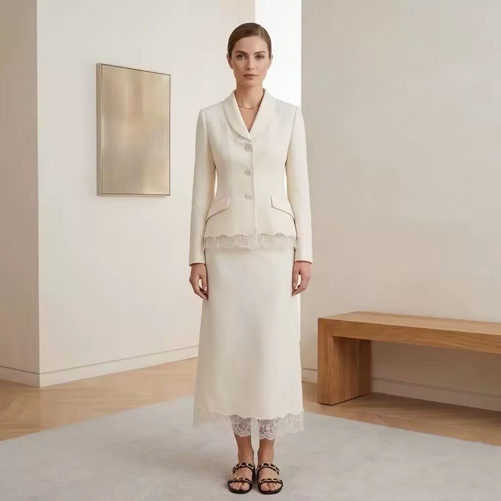 Luxuriöser Rockanzug aus Woll- – Formal Skirt Bewertung und Preis